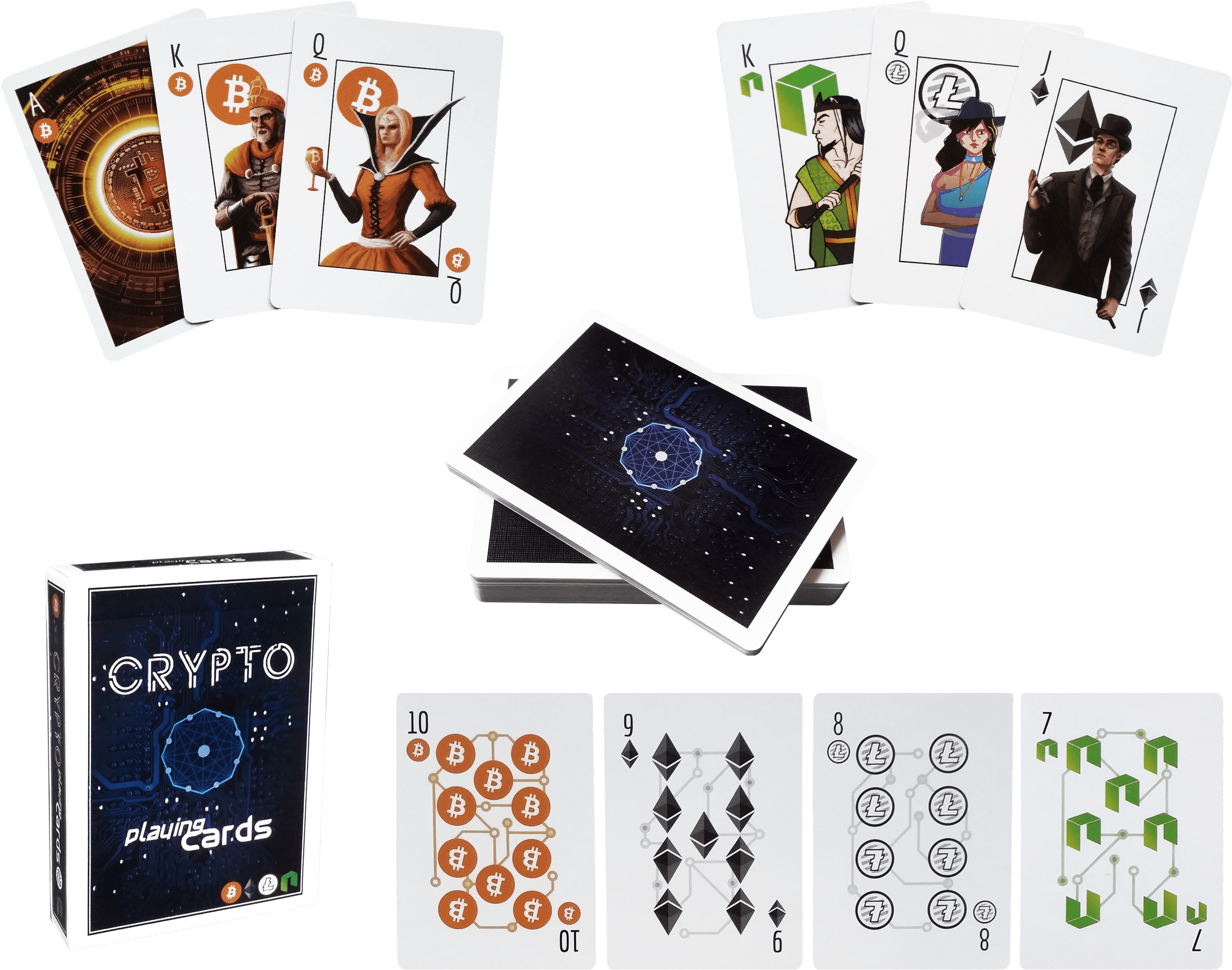 Crypto Playing Cards Two Decks Crypto Playing Cards - Graphic Design (719x575), Png Download