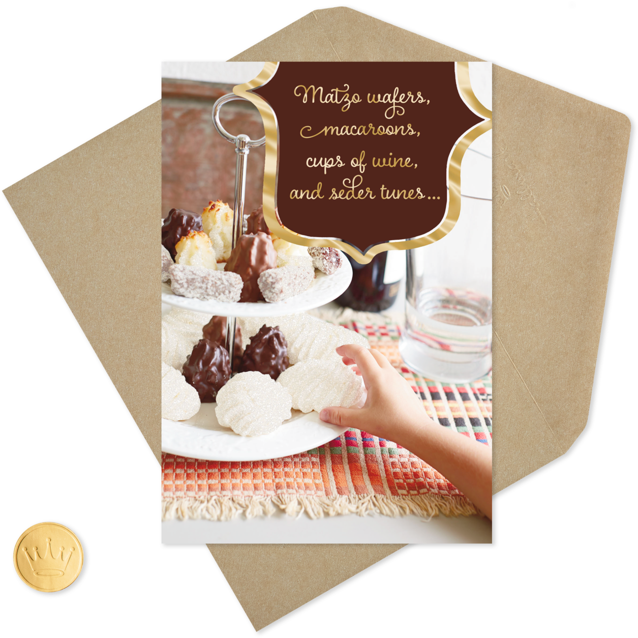 Macaroons Happy Pesach Passover Card Greeting Cards - Chocolate (1470x1470), Png Download