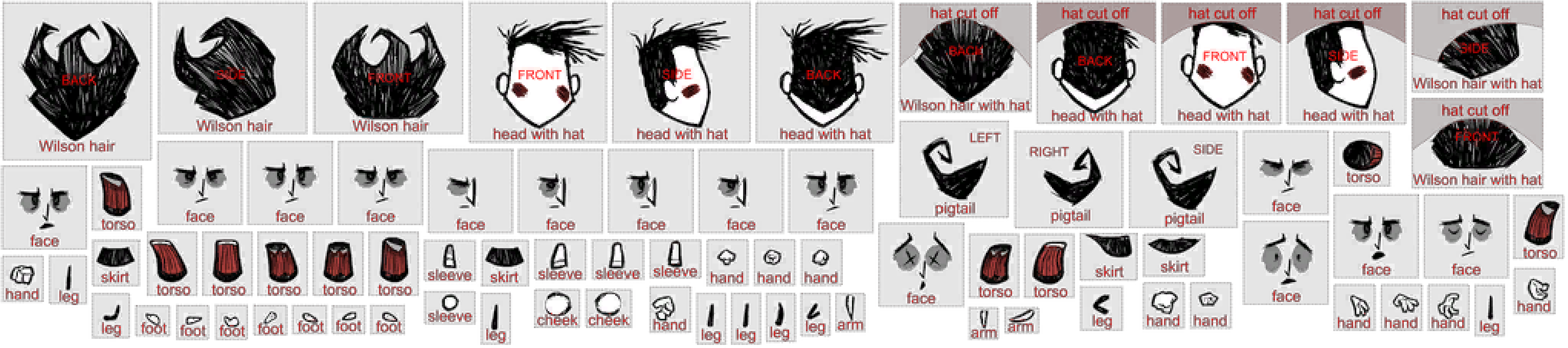 Ohsz4kw - Template Player Character Don T Starve (3077x1538), Png Download