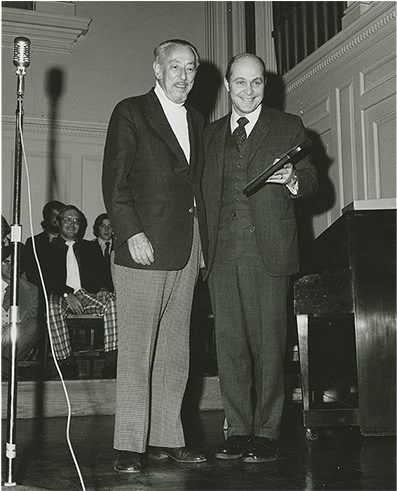 Johnny Marks With Colgate President Thomas Bartlett - Standing (840x490), Png Download