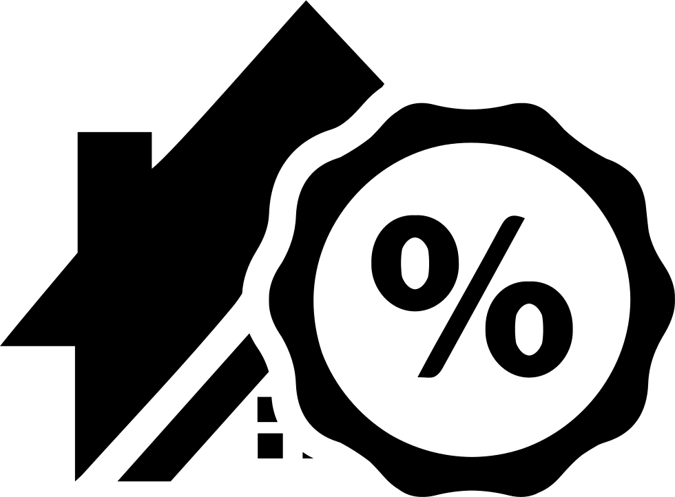 Percentage Symbol On A House For Real Estate Business - Real Estate Agent Icon Png (980x722), Png Download