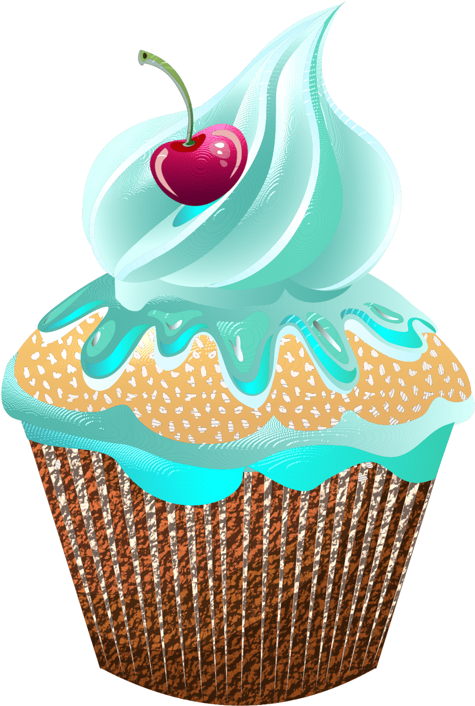 Green Cupcake Clip Art - Cupcake Dekopaj (1148x1500), Png Download