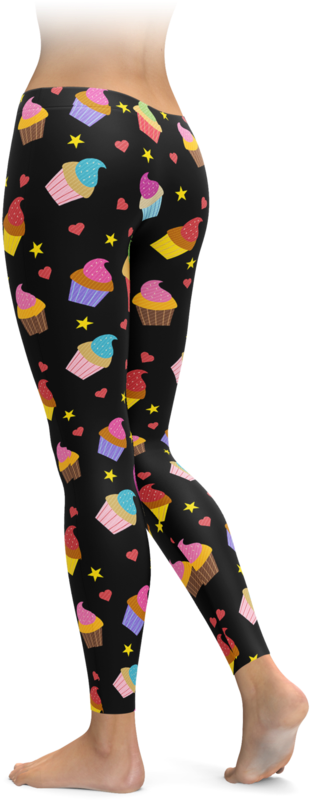 Cute Cupcake Leggings - Trousers (740x896), Png Download