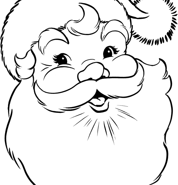 Santa - Easy Santa Claus Face (580x600), Png Download