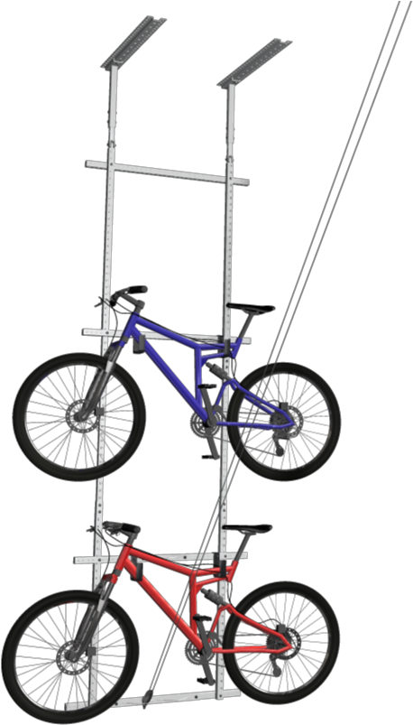 Horizontal Double Bike Lift Manual - Bicycle (812x812), Png Download