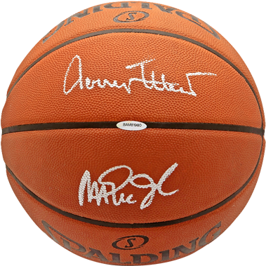 Los Angeles Lakers Magic Johnson & Jerry West Dual - Water Basketball (500x667), Png Download