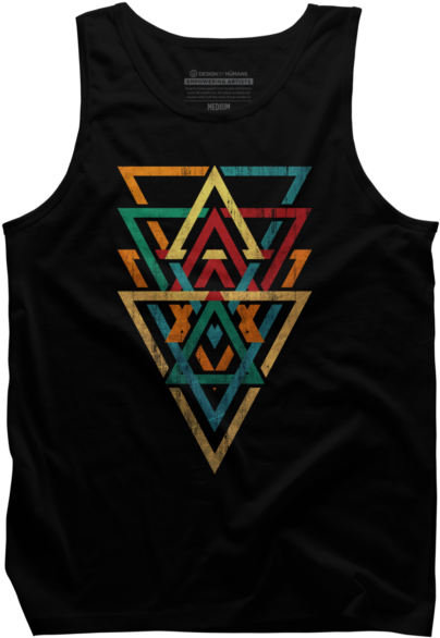 Triangles Geometric Grunge $25 - Active Tank (650x650), Png Download