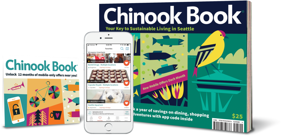 Seattle Book And Phone And App Card - Chinook Book Portland 2018 (1000x557), Png Download