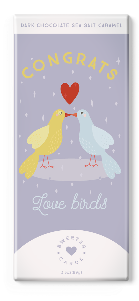 Congrats, Love Birds<br>sea Salt Caramel Dark Chocolate - Picture Frame (662x1195), Png Download