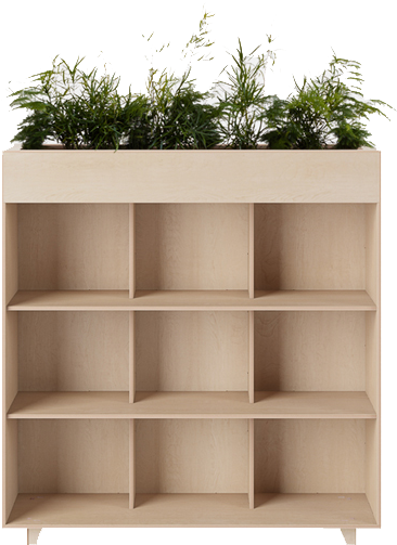 Fin Bookshelf Planter - Bookcase (1164x655), Png Download