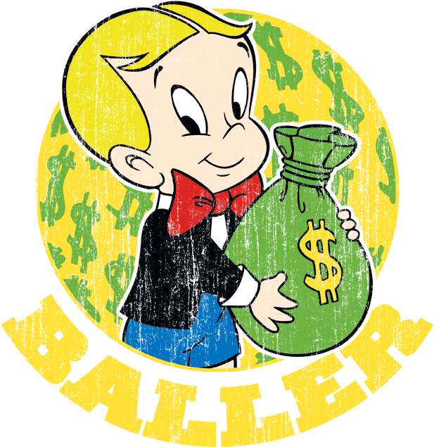 Richie Rich Baller Men's Heather T-shirt - Richie Rich Png (680x695), Png Download