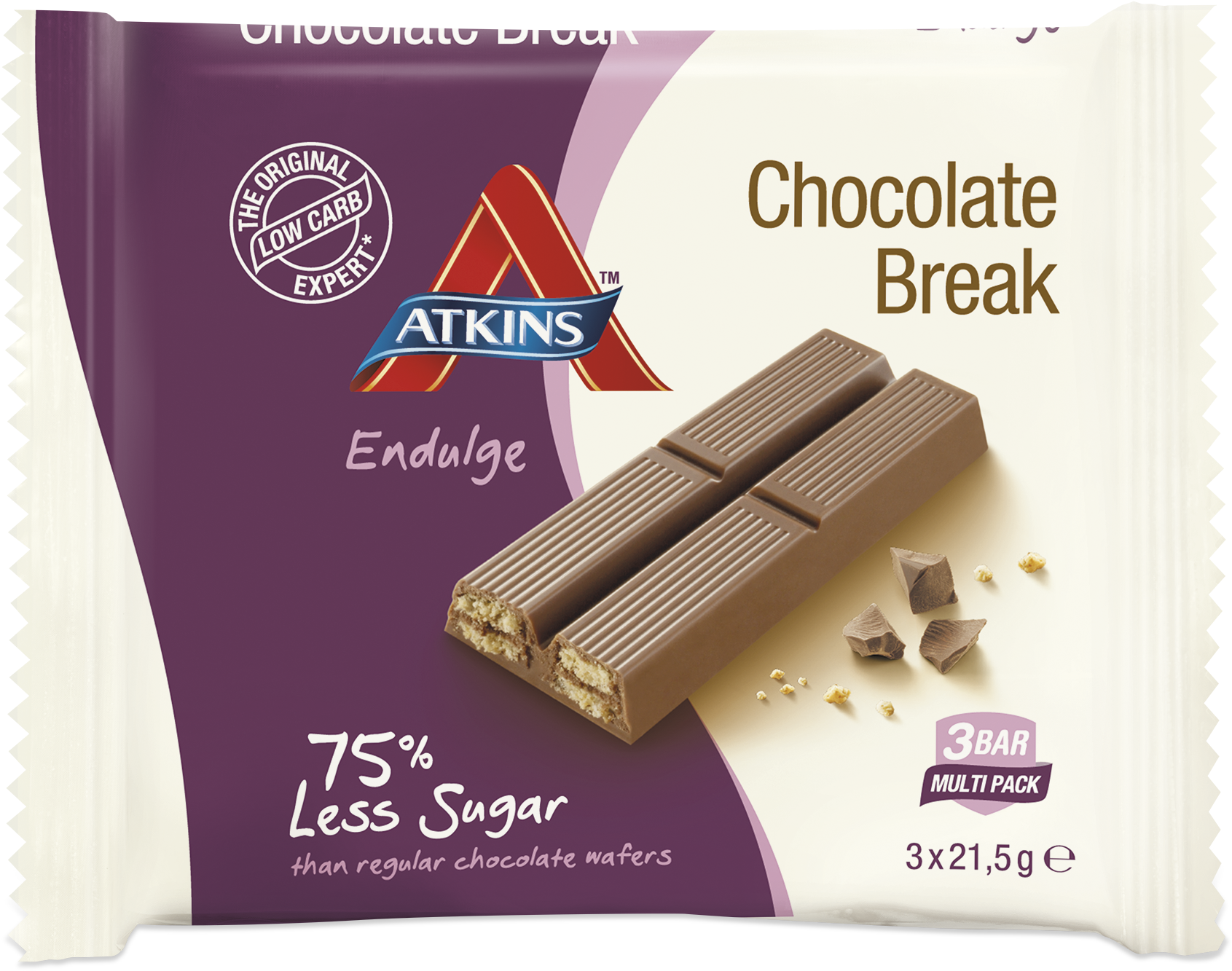 Chocolate Break Bar - Atkins Chocolate Break (1876x1457), Png Download