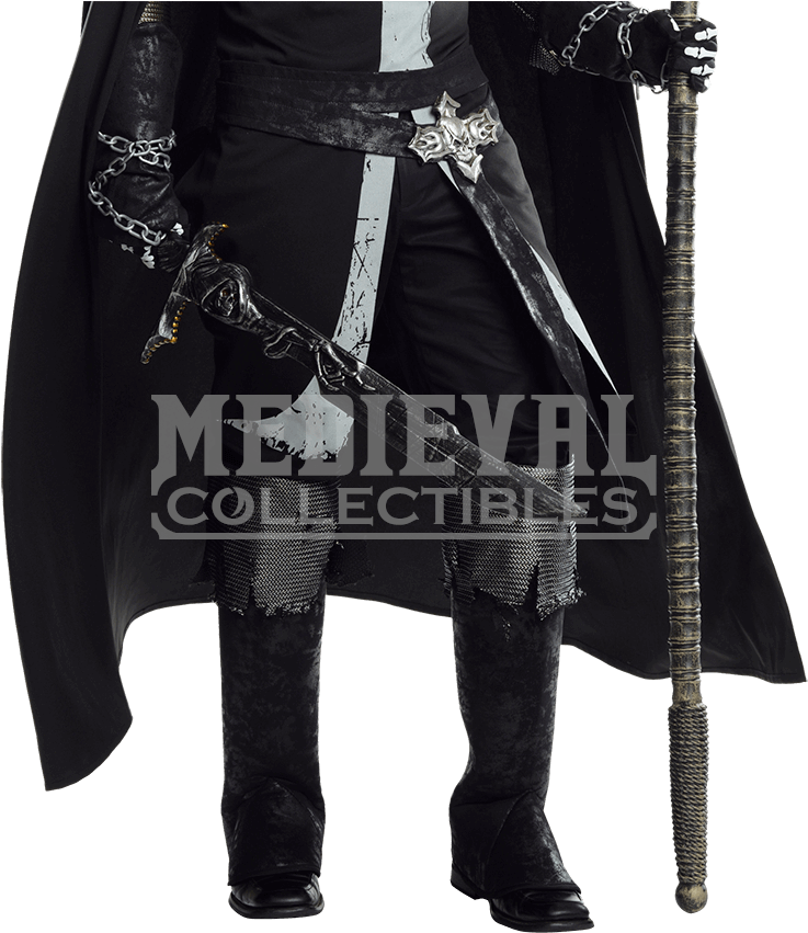 Mens Black Knight Costume - Knight Makeup For Halloween (850x850), Png Download