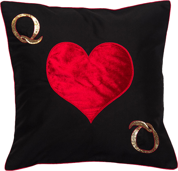 Queen Of Hearts Cushion Cover - Cushion (571x550), Png Download
