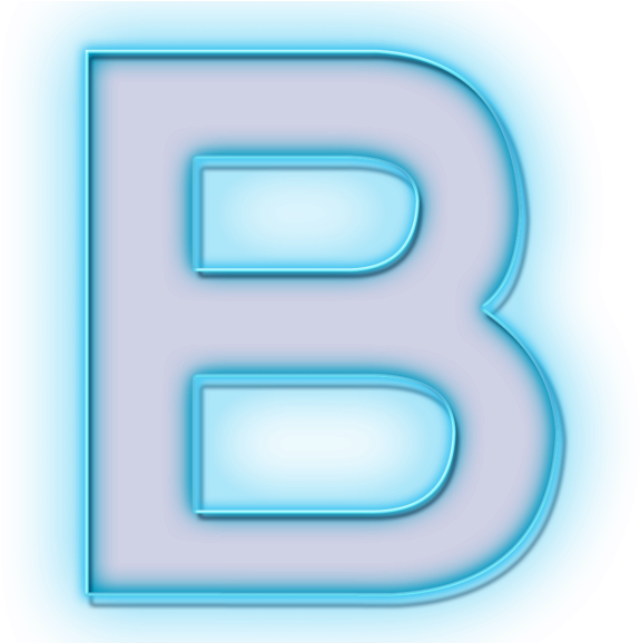 Blue Neon Letter B - Parallel (866x650), Png Download