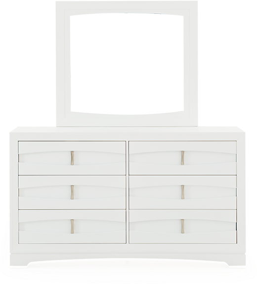 Image For White Pine Wood 6-drawer Dresser And Mirror - Drawer (519x804), Png Download