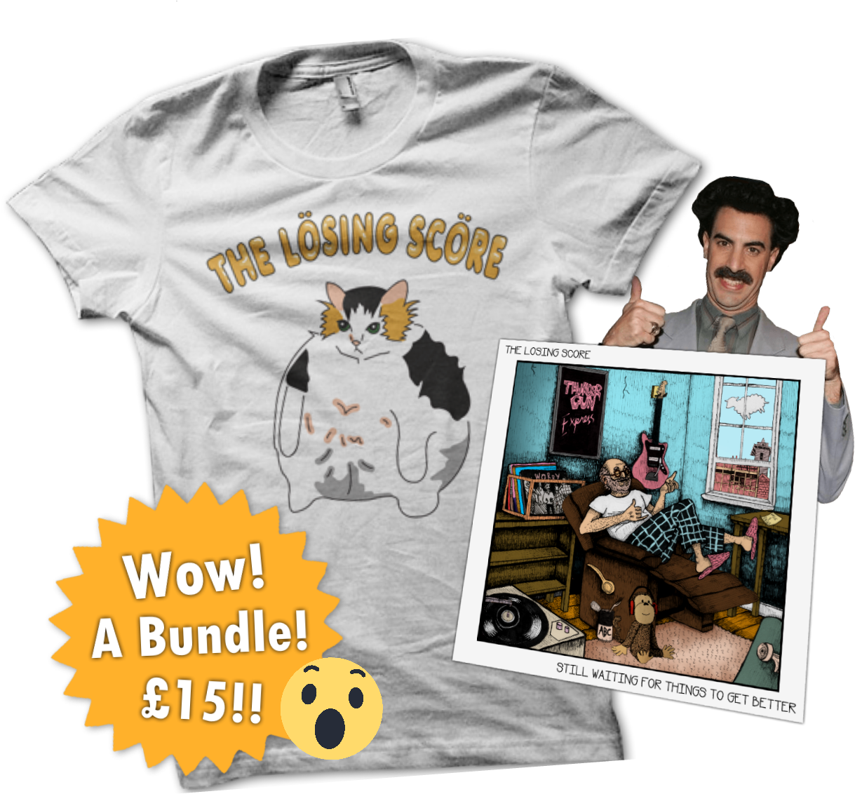 Image Of Woah Mega T-shirt & Cd Bundle - Outstanding Design T Shirt (1400x1400), Png Download