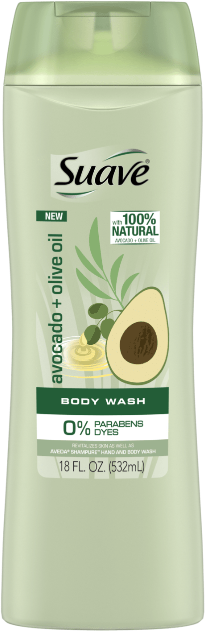 Avocado Olive Oil Body Wash Suave - Suave (1338x1338), Png Download