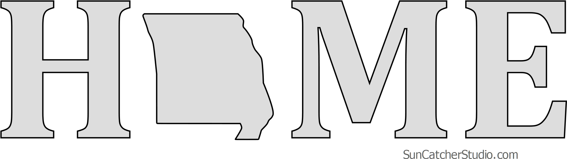 Missouri Home Stencil Pattern Shape State Clip Art - Number (2000x587), Png Download