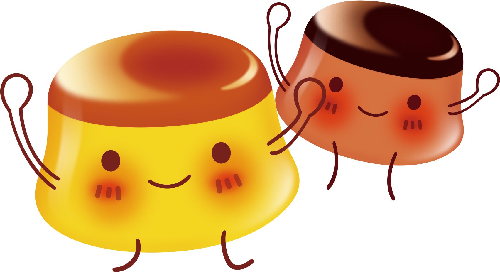 Picture Freeuse Library Gelatin Dessert Nata De Coco - Pudding Character Cute (1703x977), Png Download