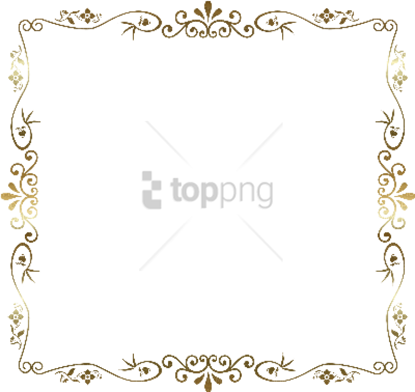 Free Png Dog Bone Border Png Image With Transparent - Vintage Frames Gold Png (850x804), Png Download