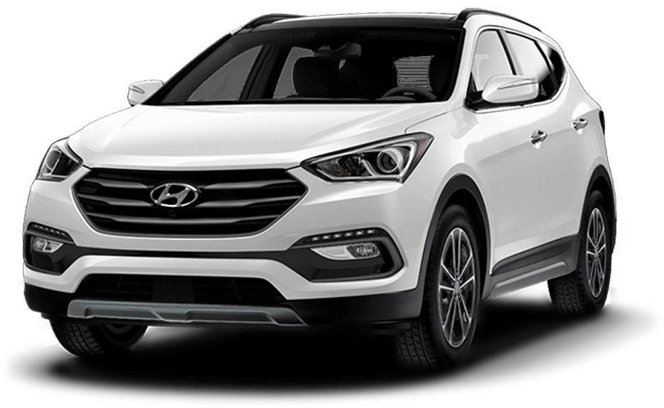 Frost White Pearl - 2018 Hyundai Santa Fe Turbo White (1000x600), Png Download