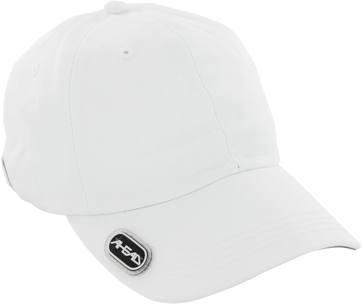 Clásica Con Placa Metálica E Imán En Visor - White Baseball Hat Png (728x612), Png Download