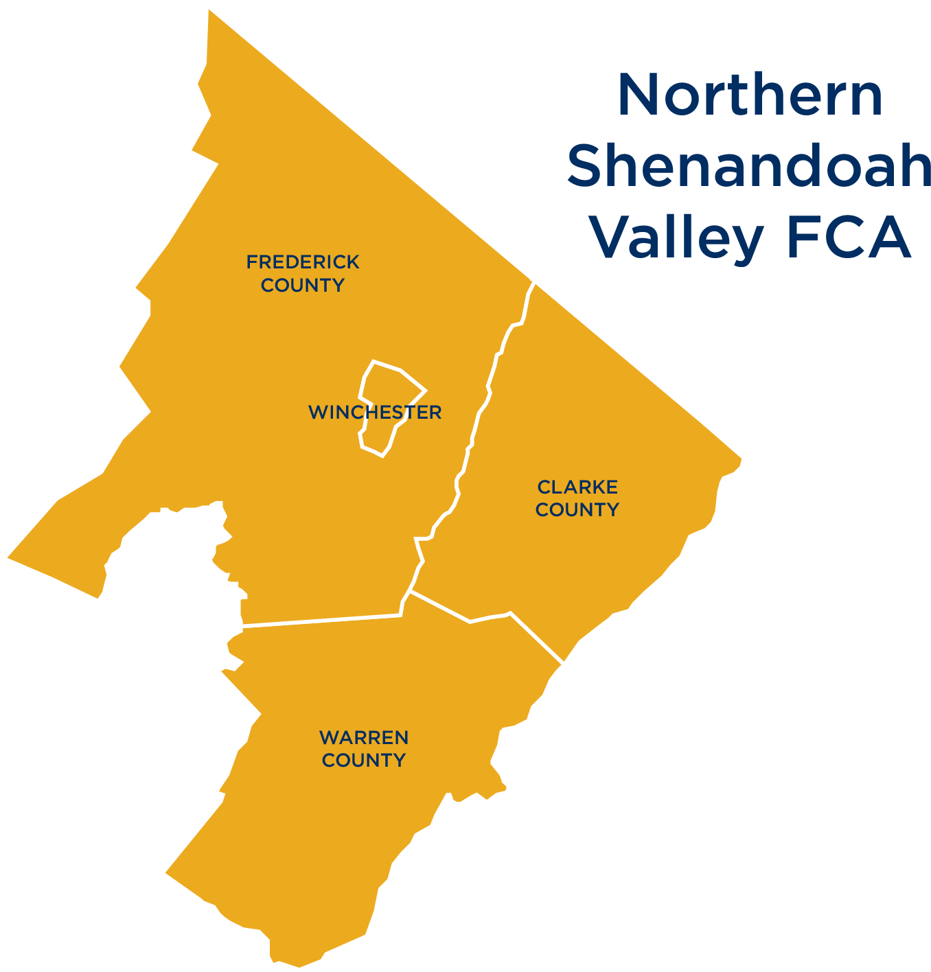 Northern Shenandoah Valley Fca Covers The Counties - Map (2200x1700), Png Download