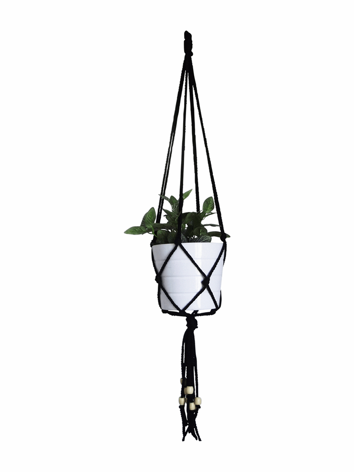 Macrame Nylon Hanging Plant Hanger - Boat (700x933), Png Download
