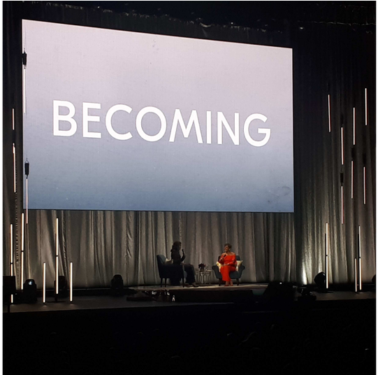 Michelle Obama At Rogers Place On Friday, March - Projection Screen (800x535), Png Download