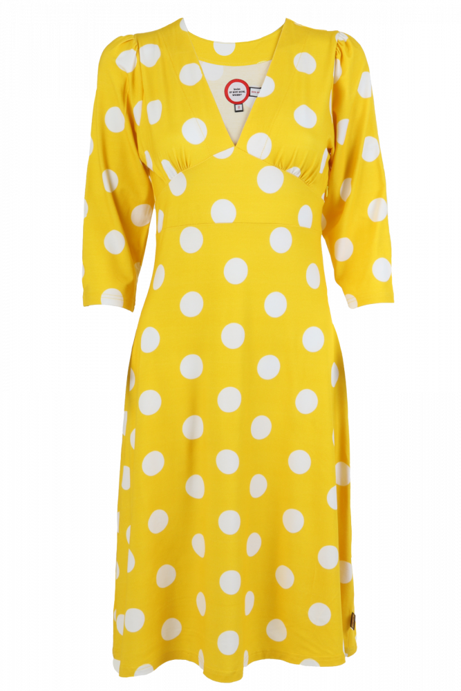 Yellow And White Polkadot Dress - Polka Dot (667x1000), Png Download