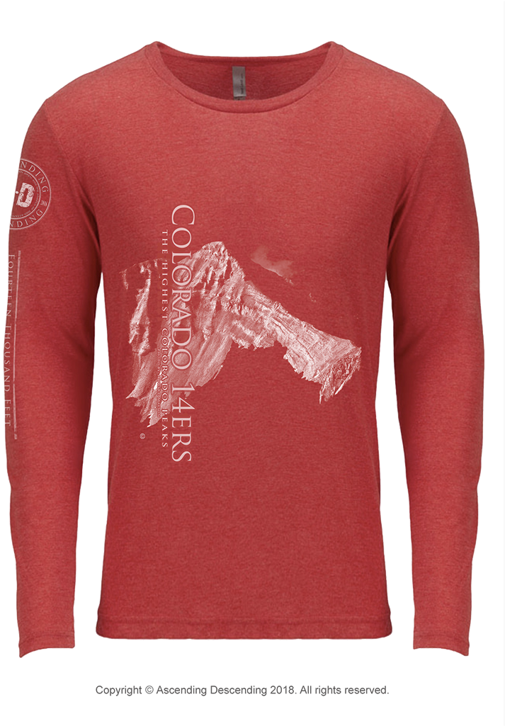 Colorado 14ers Web Image Front 748 X - Long-sleeved T-shirt (748x1024), Png Download