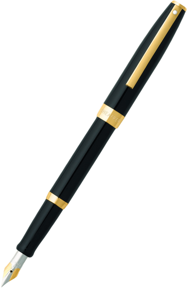 Sagaris 9471 Black Gold Trim Fountain Pen - Fountain Pen (640x960), Png Download