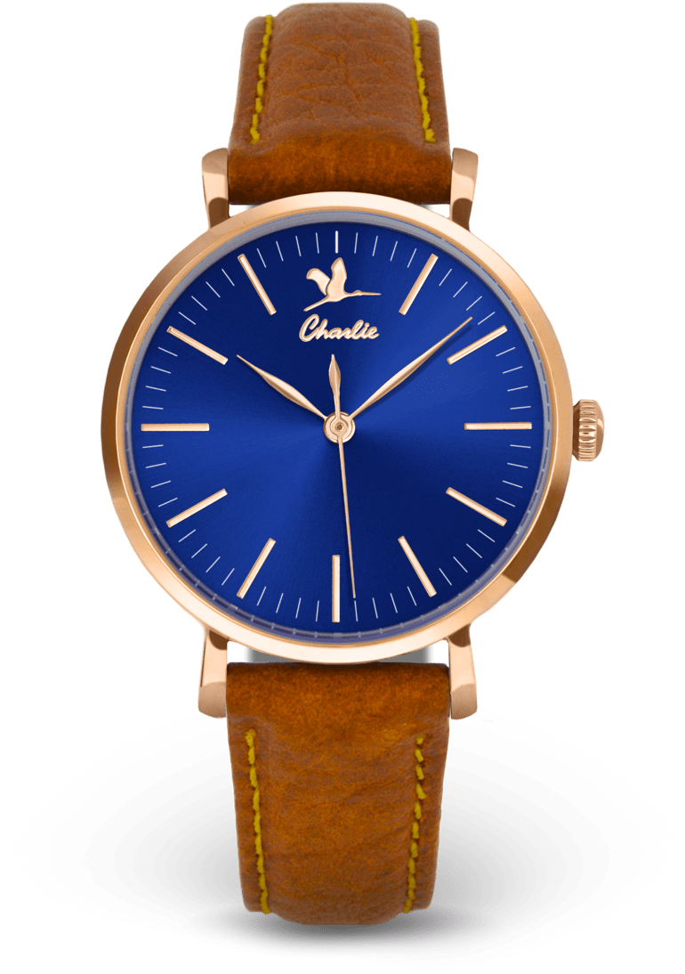 La Sully Gold Rose Blue Watch French Man Charlie Watch - Orologio Cluse Uomo Prezzo (1300x1299), Png Download