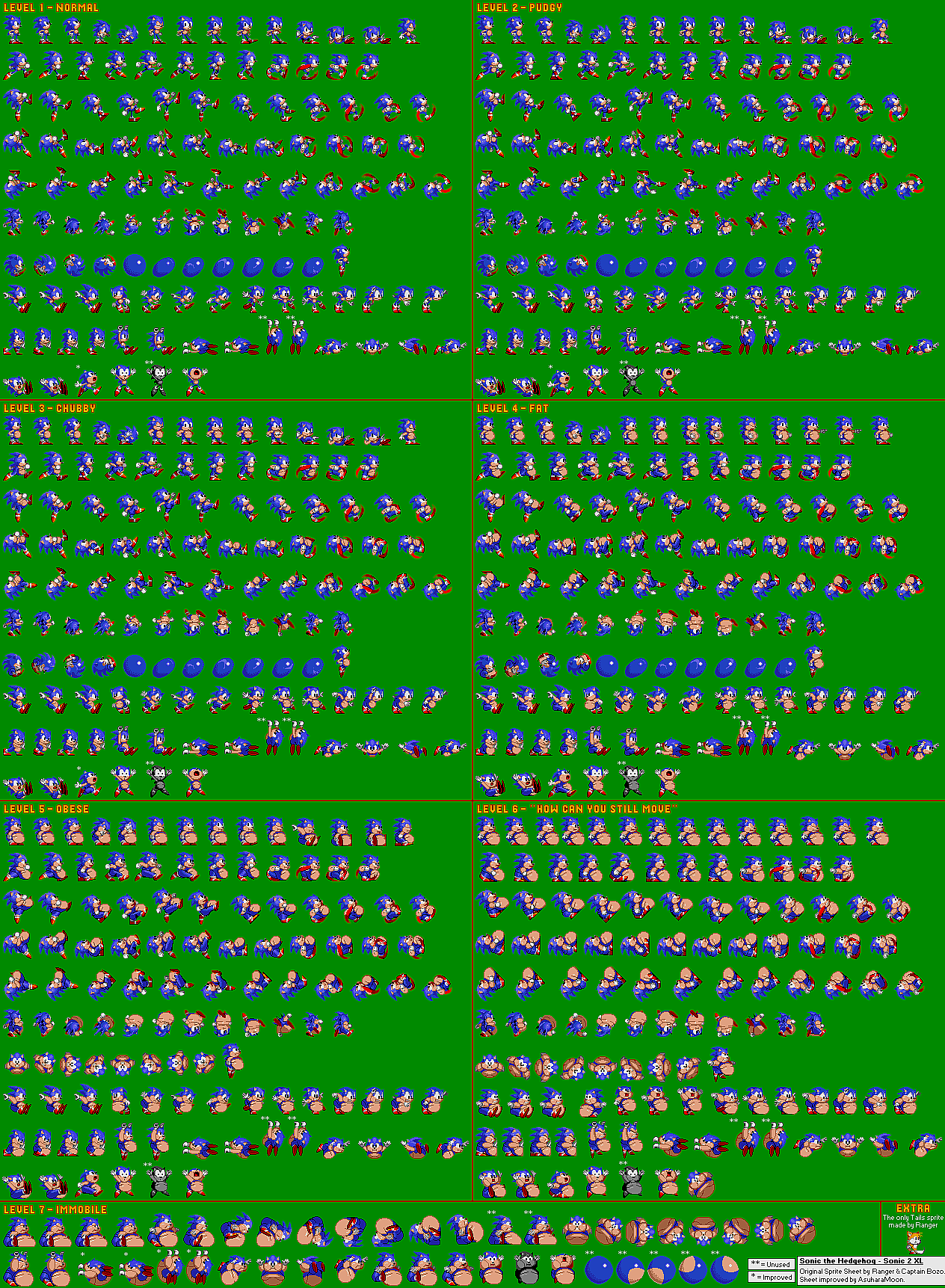 The Spriters Resource Full Sheet View Sonic 2 Xl Hack - Parallel (1264x1723), Png Download