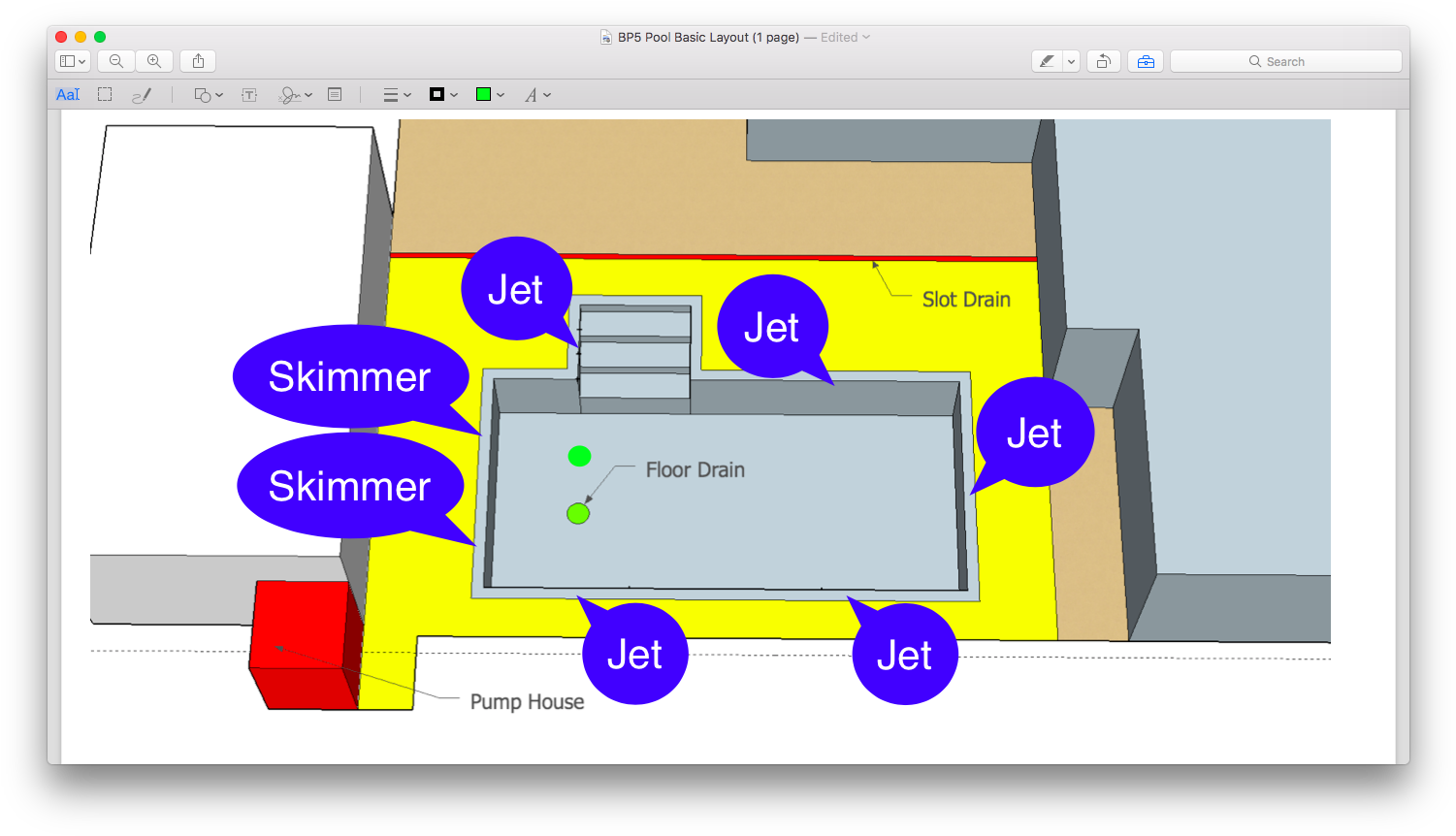 Bp5 Pool Basic Layout - Diagram (1516x873), Png Download