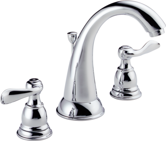 Two Handle Widespread Bathroom Faucet - Delta Windemere Faucet (600x600), Png Download
