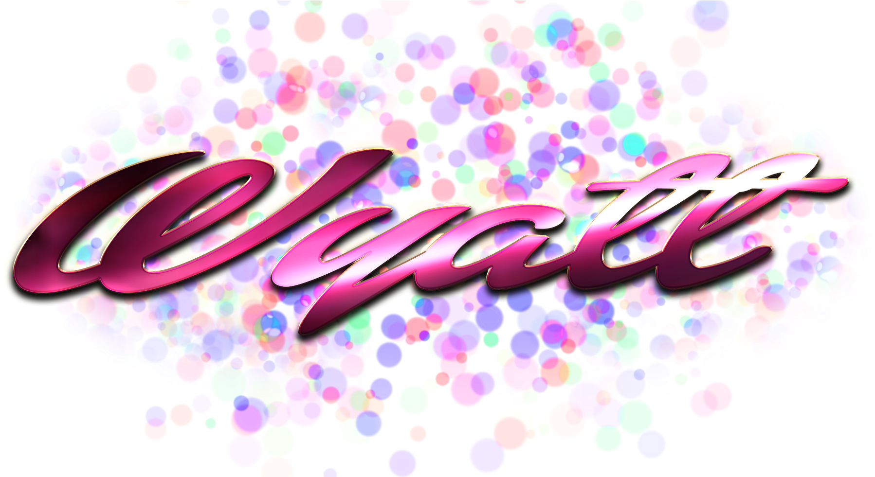 Wyatt Name Logo Bokeh Png - Hannah Name (1904x980), Png Download