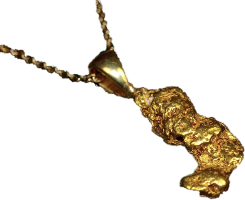 Uniquely Shaped Gold Nugget Pendant - Locket (1024x768), Png Download