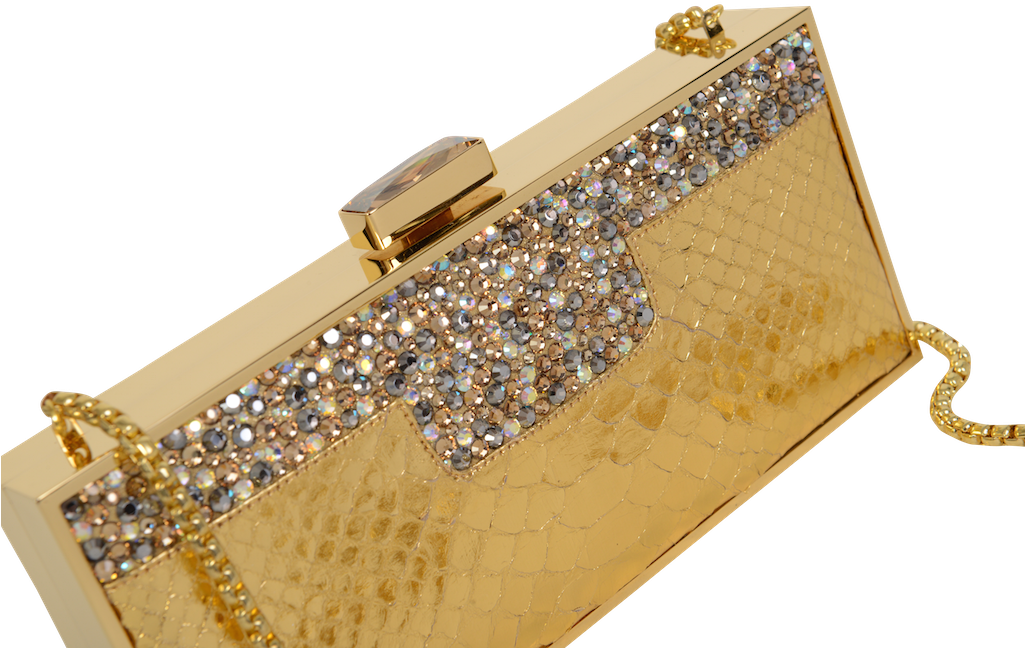 Stunning Delia Rectangle Gold Metal Structured Clutch - Handbag (1024x683), Png Download
