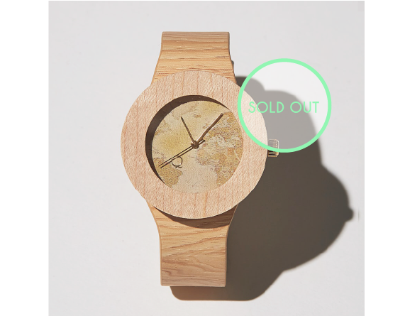 Reloj De Madera Clara Con Acabados Dorados - Analog Watch (800x623), Png Download