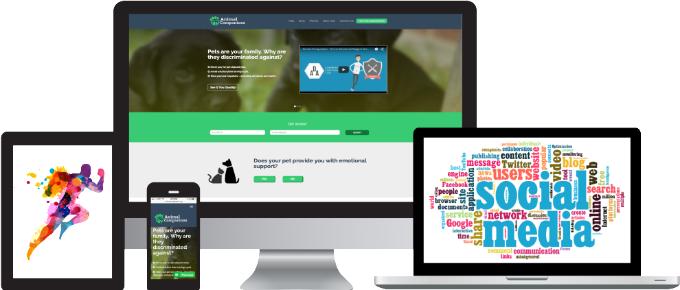 Web Design Boca Raton - Social Media (1024x446), Png Download