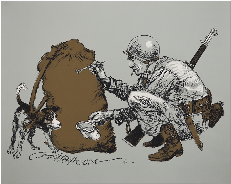 "m1 Garand And Seabag" Waterhouse Print - Illustration (800x800), Png Download