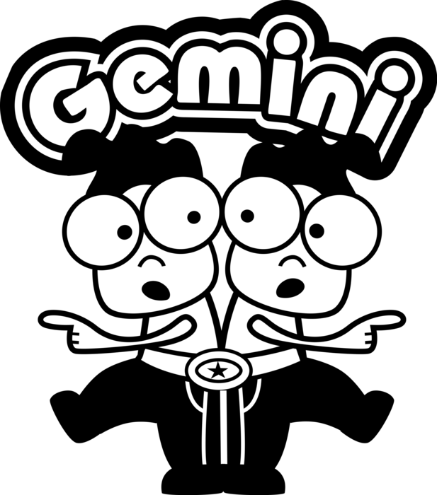Vector Illustration Of Astrological Horoscope Astrology - Gemini (617x700), Png Download