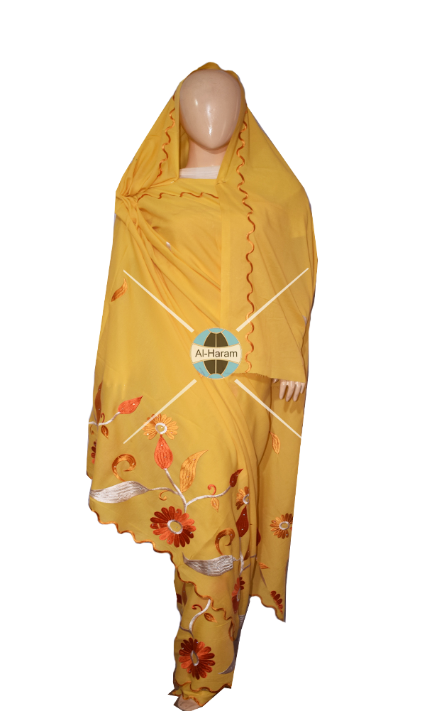 Yellow Embroiderd Saree 5 Yard - Costume (1000x1000), Png Download