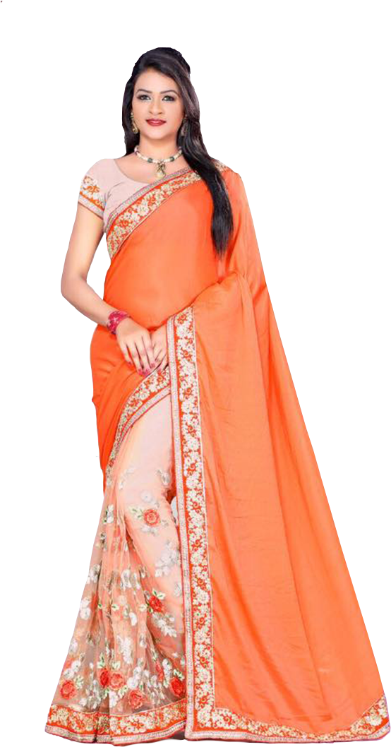 Saree - Photo Shoot (597x1124), Png Download