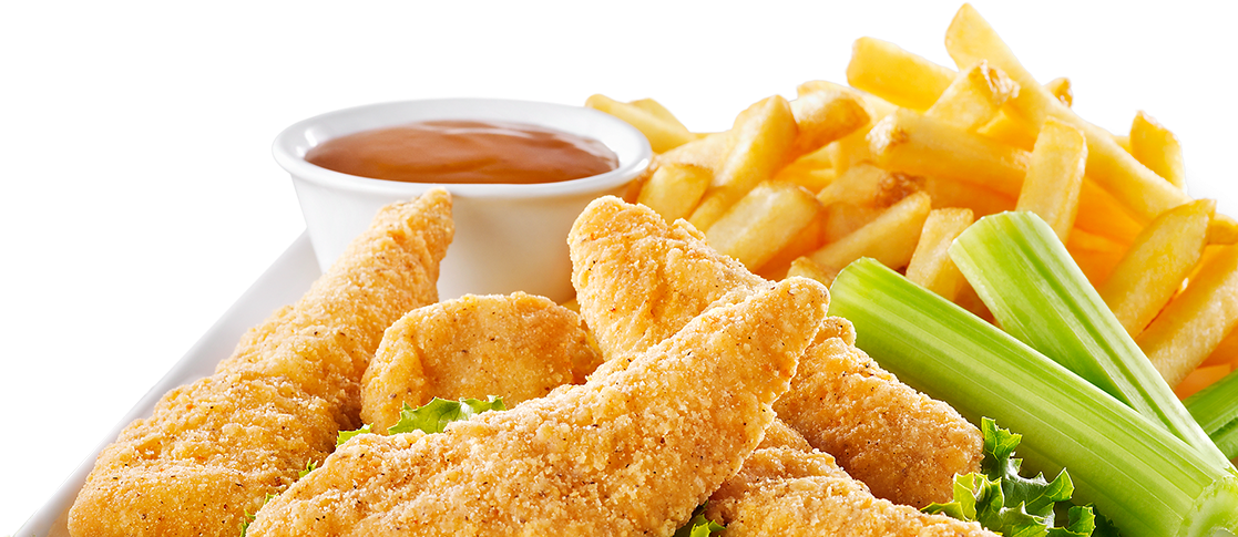 Chicken Fingers - French Fries (1260x650), Png Download