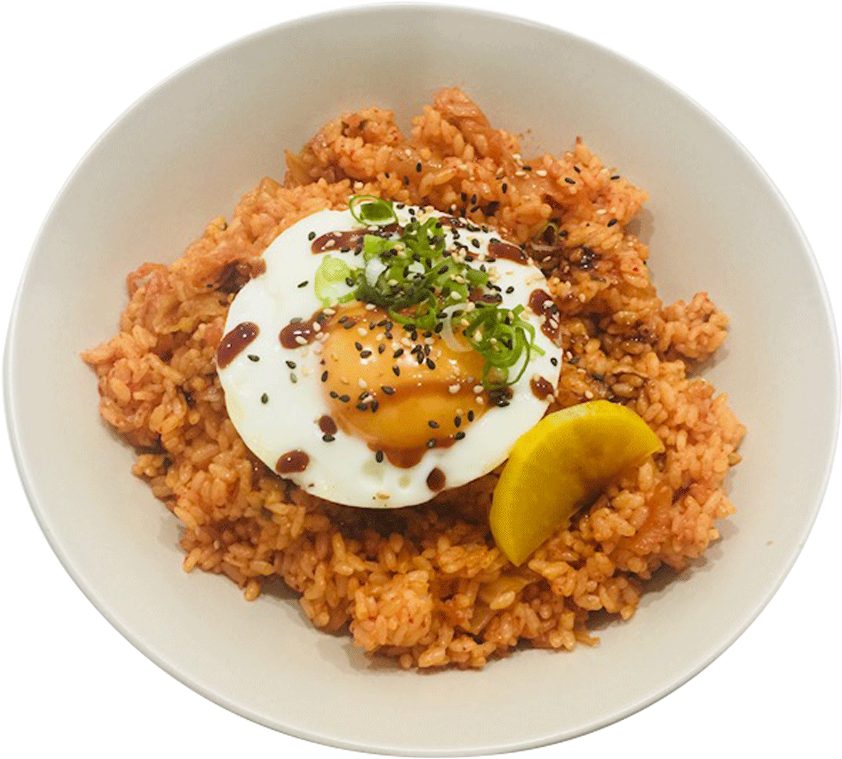 Kimchi Fried Rice With Egg - Arroz A La Cubana (1280x1138), Png Download