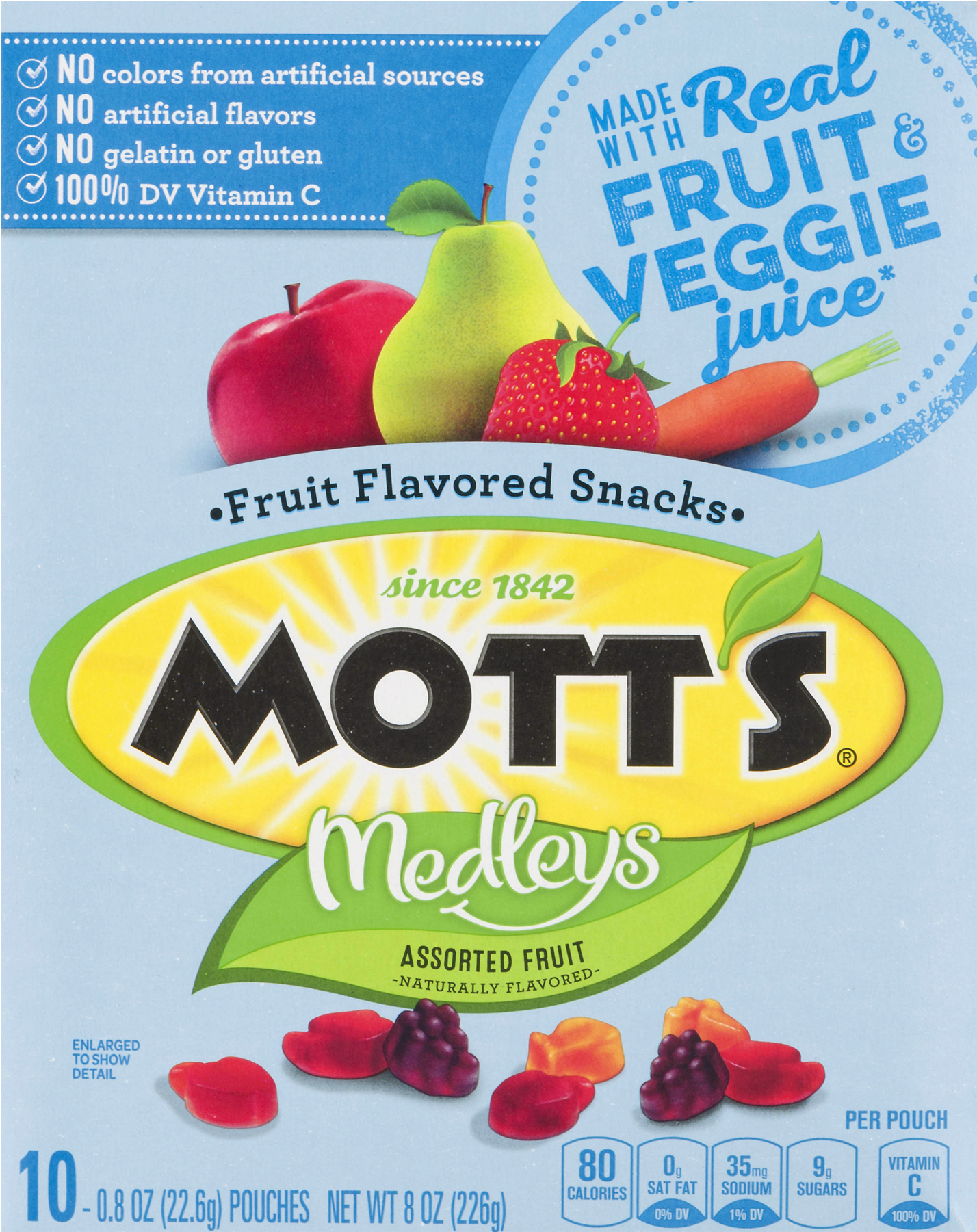 Mott's Assorted Fruit Flavored Snacks, 10 Ct, 8 Oz - Mott's Fruit Snack Transparent (1800x1800), Png Download