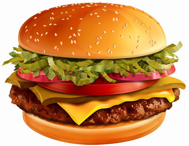 Burger Png Image Background - عکس با کیفیت همبرگر (650x501), Png Download